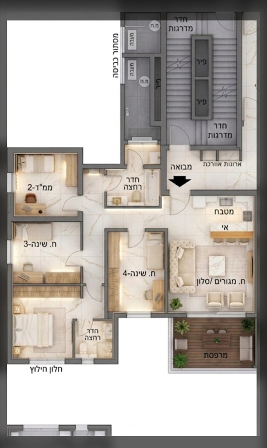 תמונה 10 ,דירה 5 חדרים למכירה בקרית אונו, דרך לוי אשכול, קראון