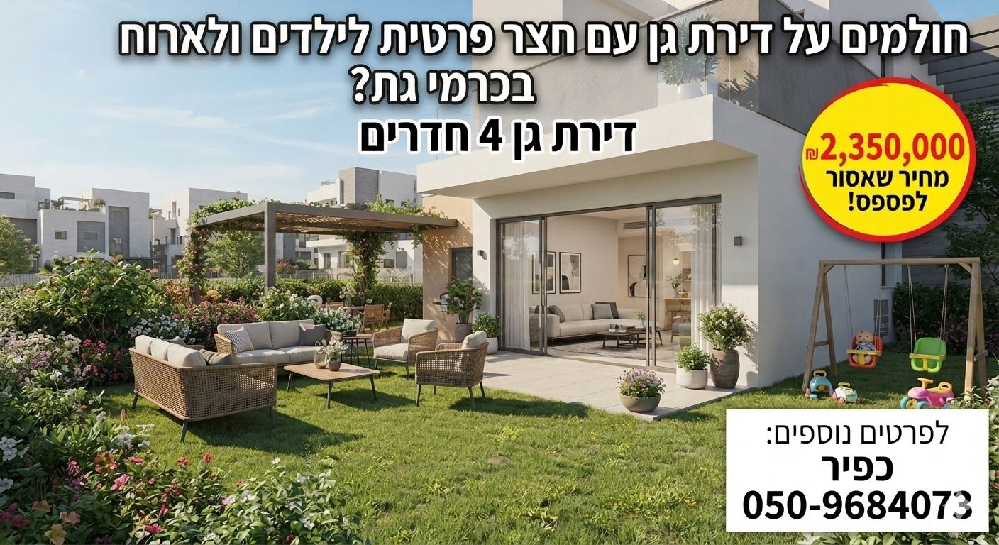 תמונה 2, דירת גג 4 חדרים למכירה בקרית גת, נחל דליות , נחל דליות 