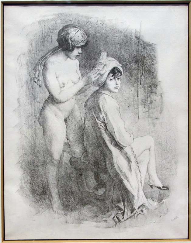תמונה 2 ,אמיל אורליק ליטוגרפיה שנת 1916 למכירה ברמת גן אומנות  ציורים