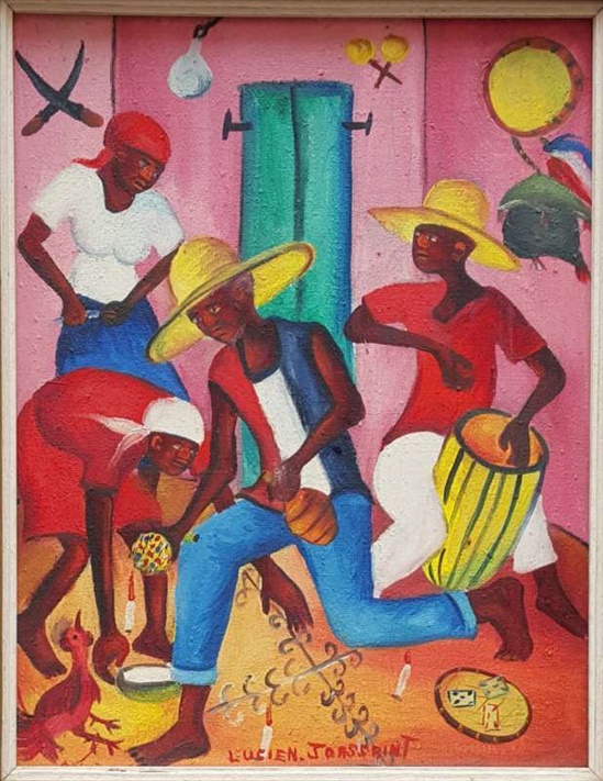 ציור שמן על בד מהאיטי חתום 