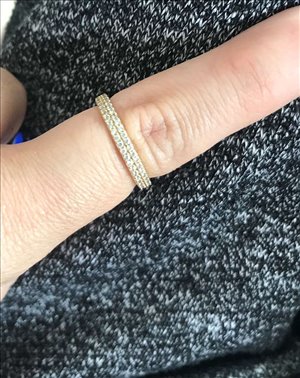 טבעת זהב 14k משובצת זרקונים 