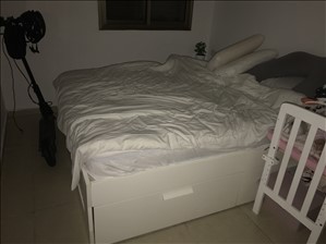 מיטה עם 4 מגירות אחסון איקאה 