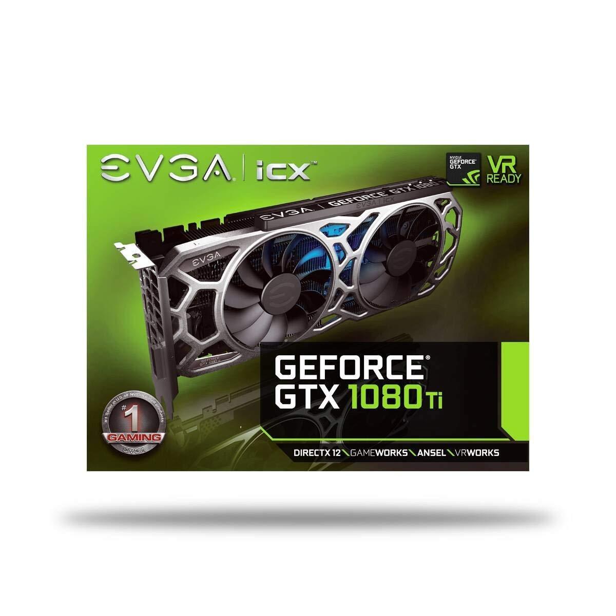 EVGA NVIDIA GeForce GTX 1080 Ti 11GB SC Black Edition ICX Cooling Graphics Card..