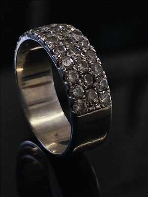 טבעת יהלום זהב לבן 14k 