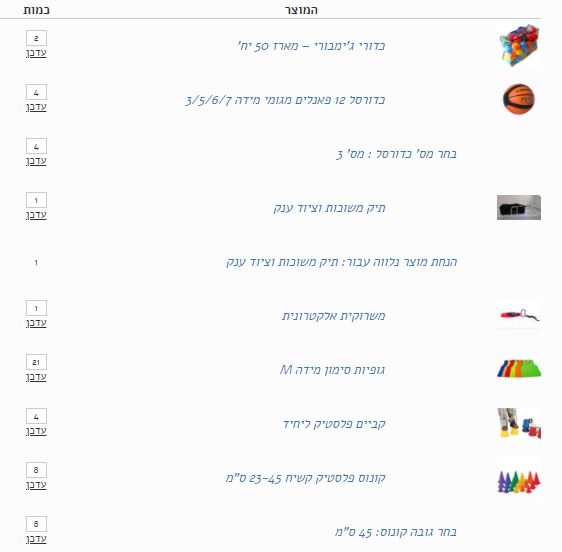 תמונה 4 ,ציוד ספורט להפעלות למכירה בירושלים ציוד ספורט  אביזרי ספורט