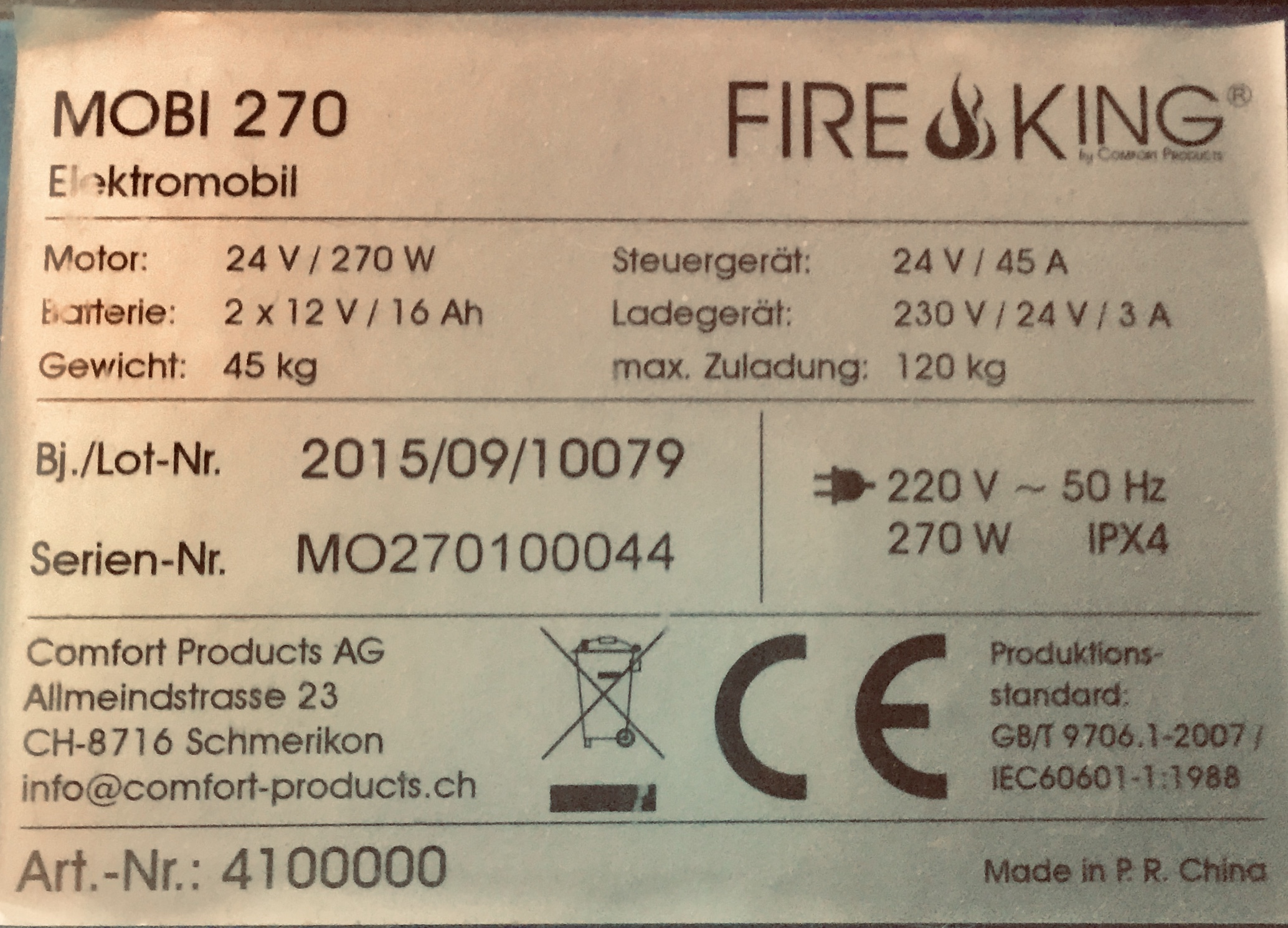 תמונה 8 ,קלנועית KONING MOBI 270 למכירה בפתח תקווה ציוד סיעודי/רפואי  