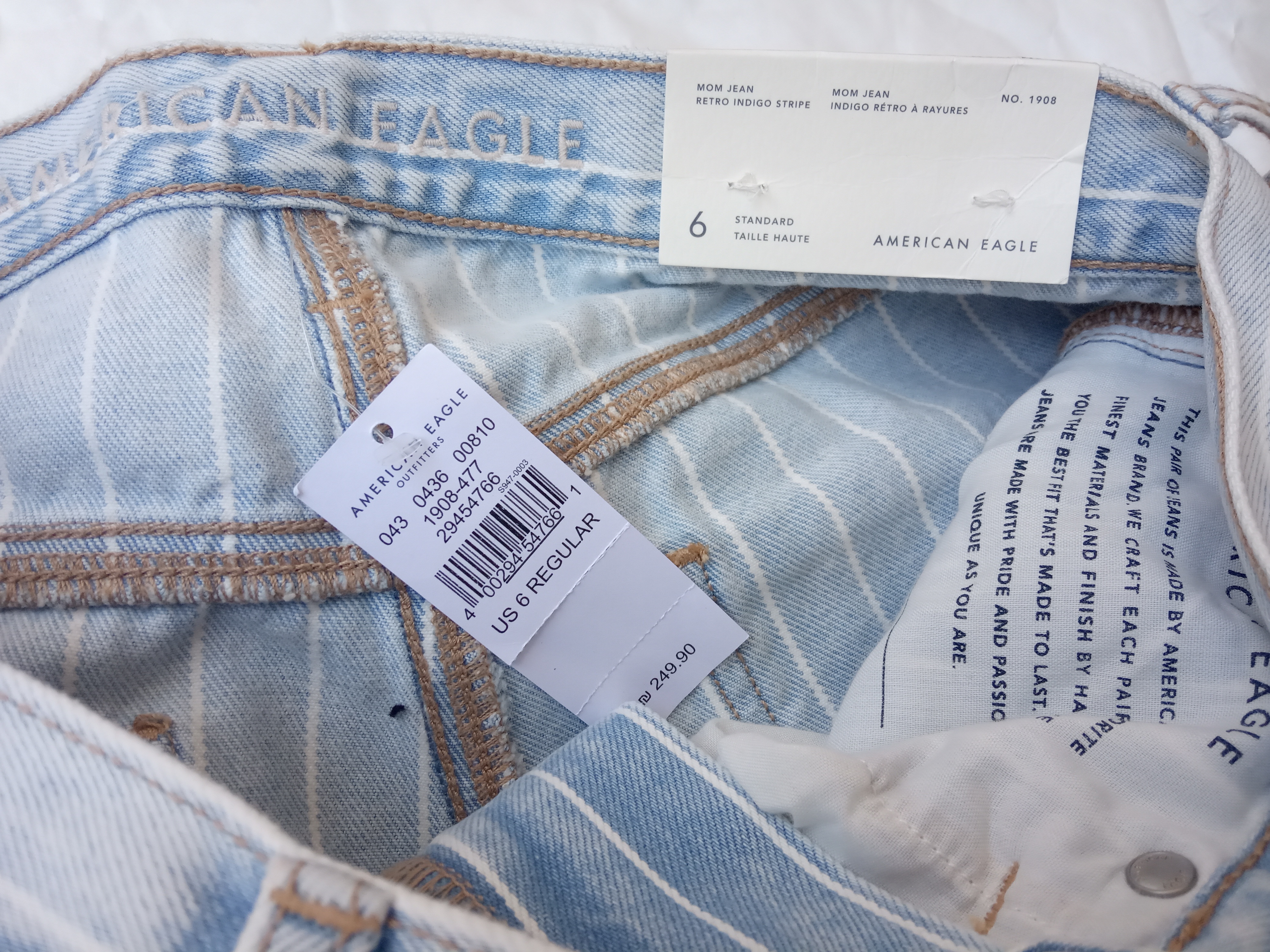 תמונה 5 ,ג'ינס פסים אמריקן איגל מידה 6 למכירה בתל אביב  ביגוד ואביזרים  ג'ינסים ומכנסיים