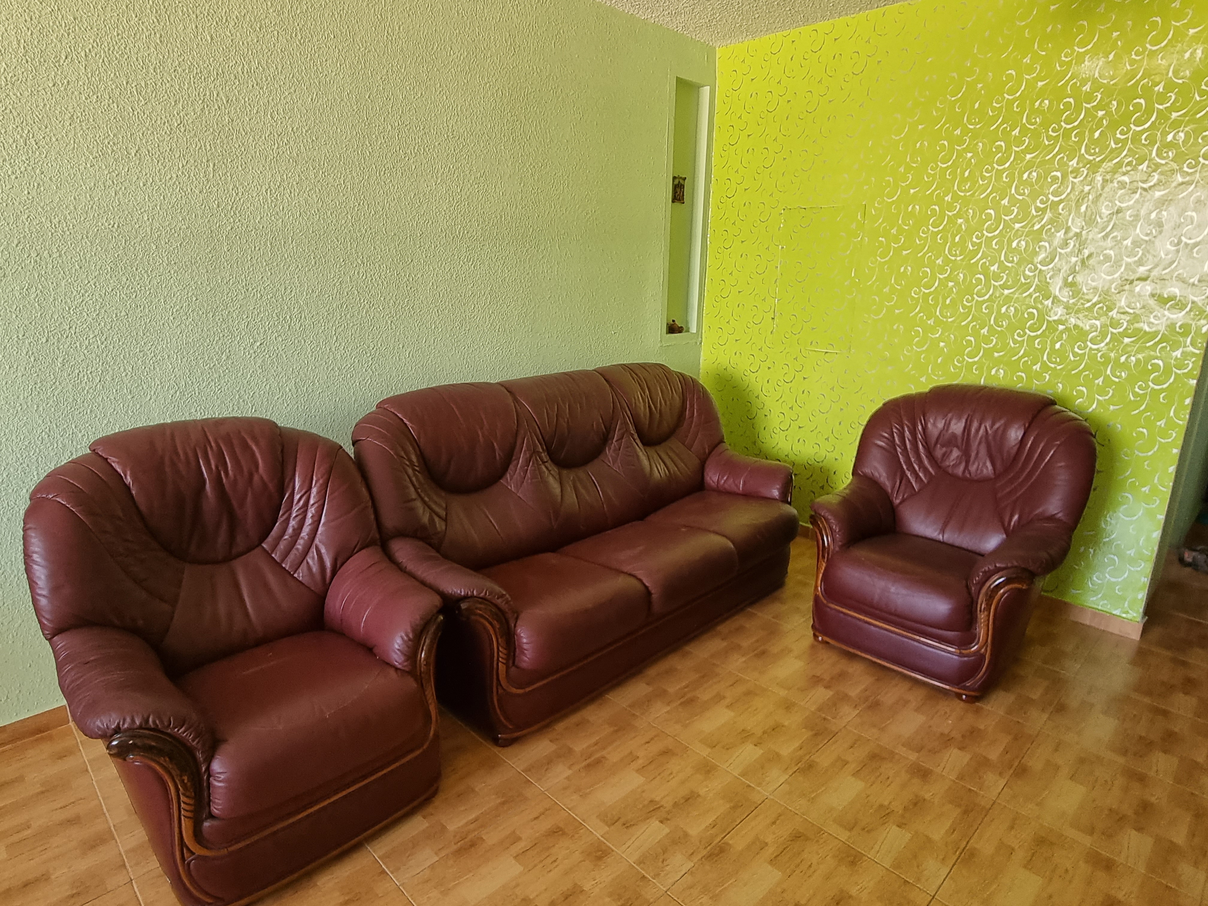 תמונה 1 ,ספה ו2 כורסאות מעור למכירה בתל אביב ריהוט  סלון