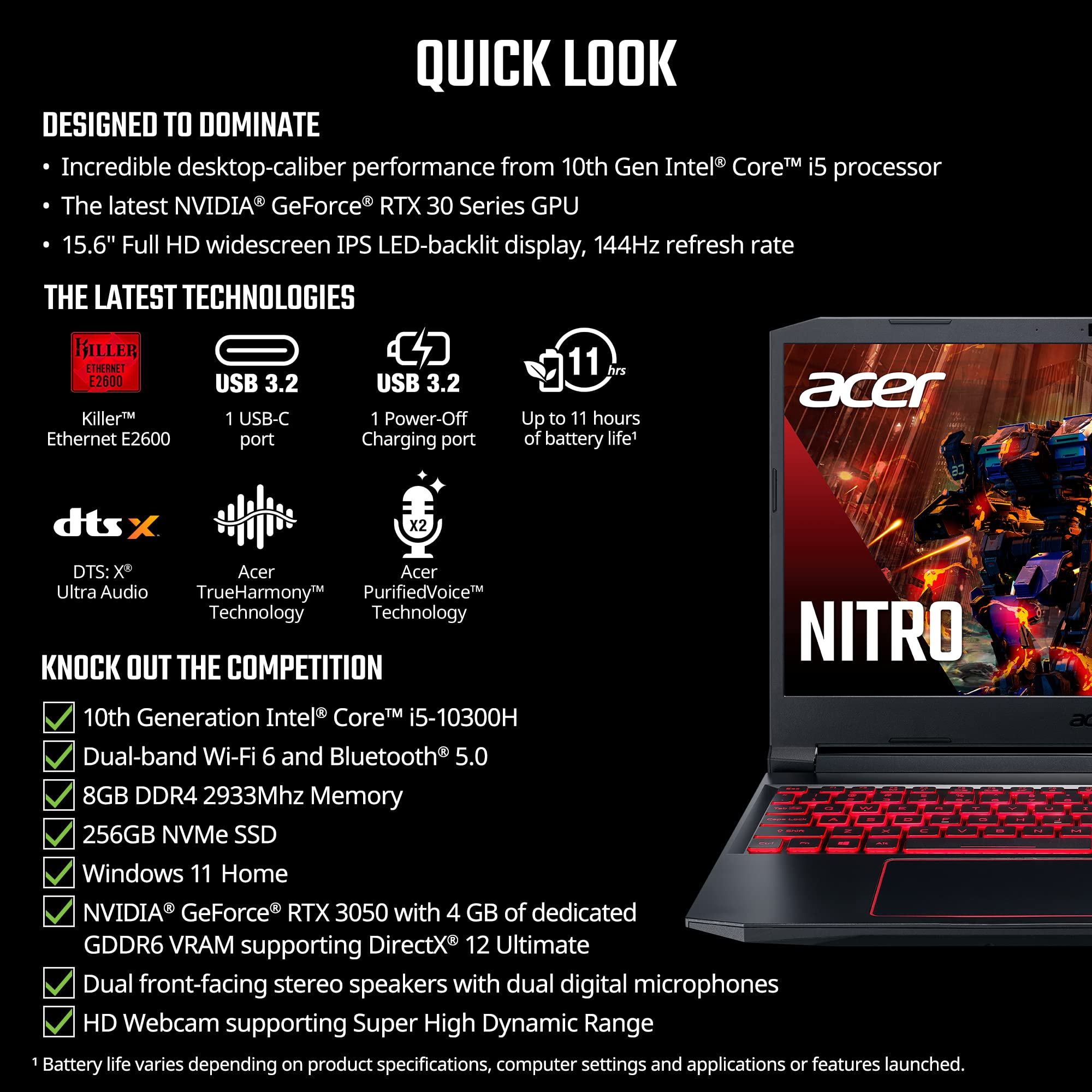 תמונה 6 ,Acer Nitro 5 AN515-55-53E5 למכירה בתל אביב מחשבים וציוד נלווה  מחשב נייד