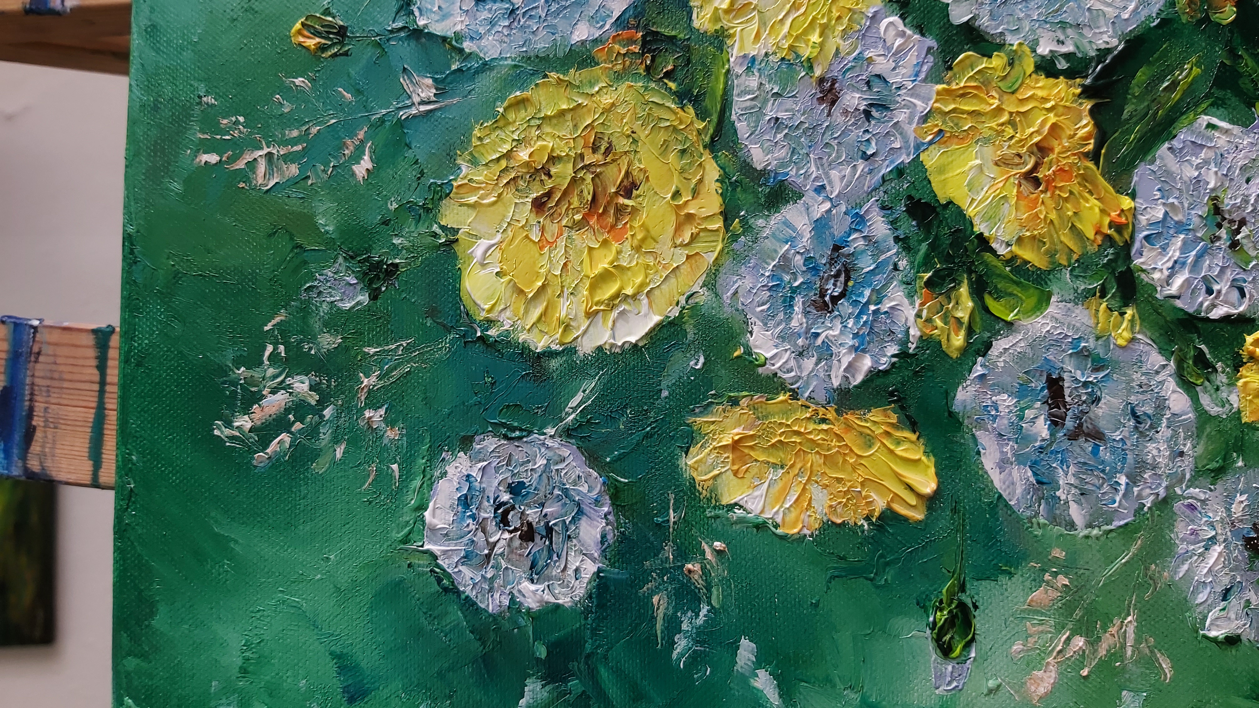 תמונה 3 ,ציור פרחים באגרטל.שמן על קנבס למכירה בנתניה אומנות  ציור