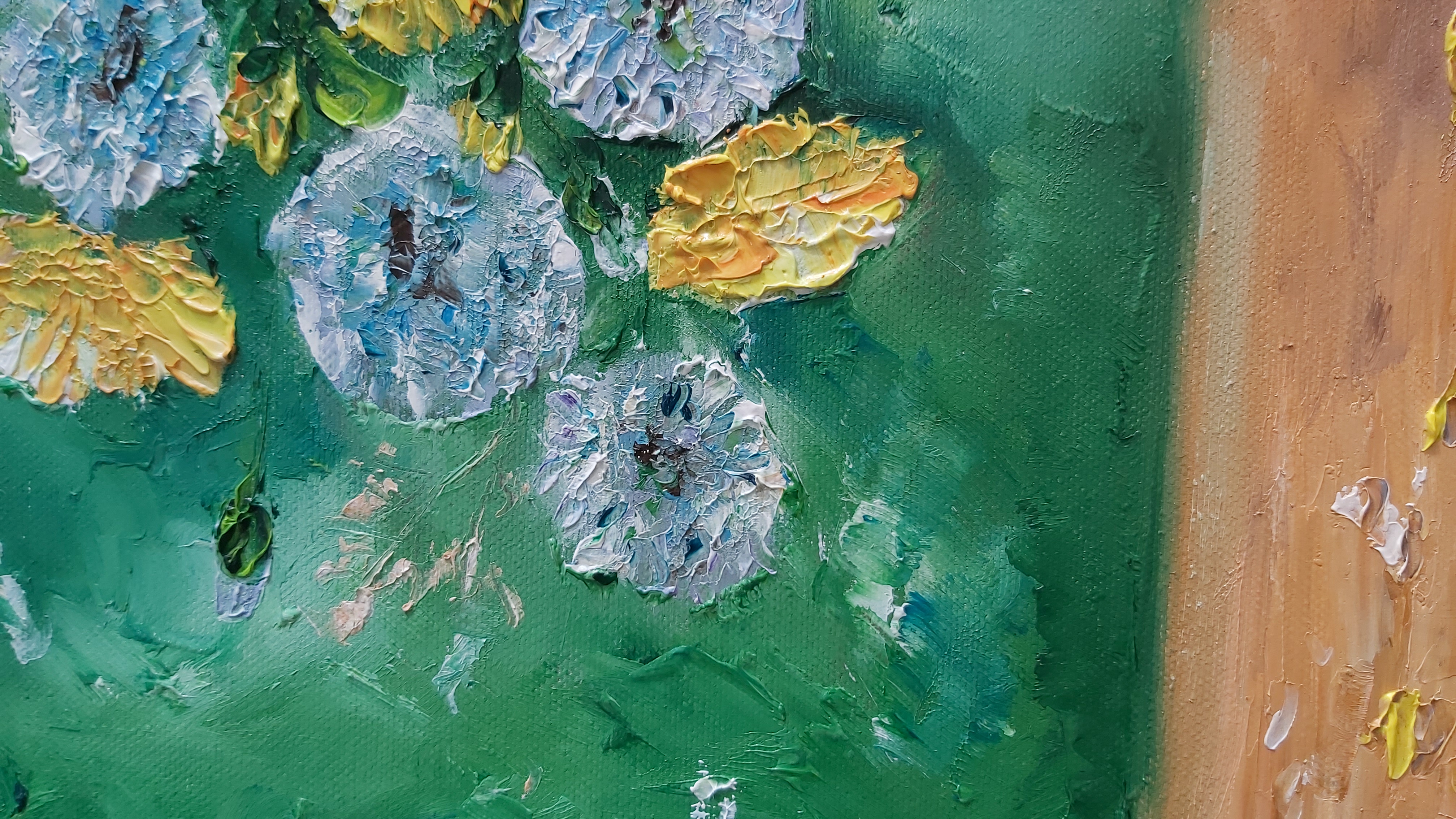 תמונה 4 ,ציור פרחים באגרטל.שמן על קנבס למכירה בנתניה אומנות  ציור