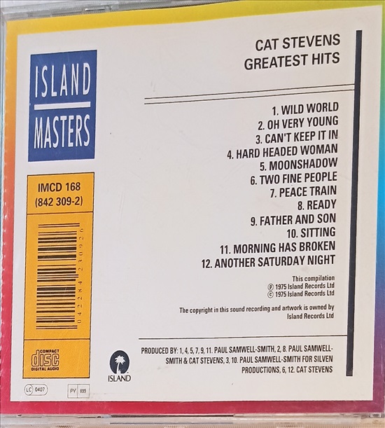 תמונה 2, דיסק של cat stevens  למכירה ביבנה | אספנות  תקליטים ודיסקים