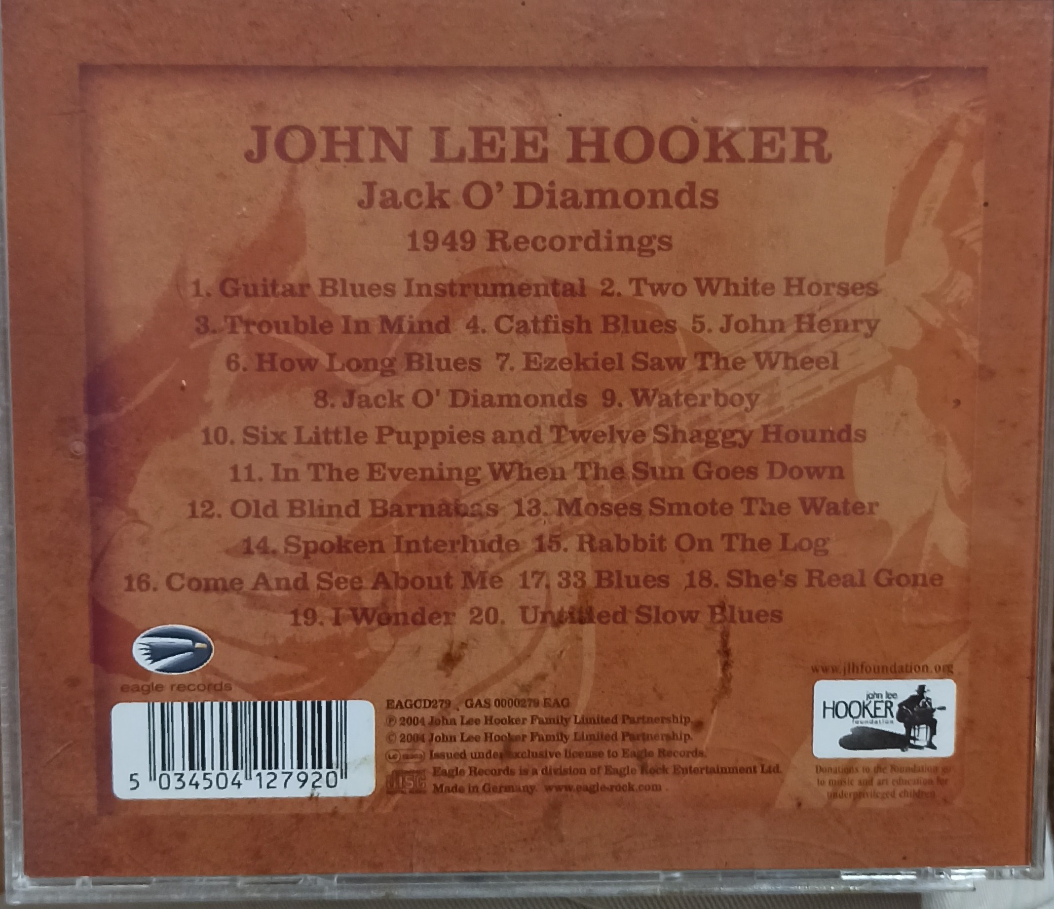 תמונה 2 ,דיסק. שjohn Lee Hooker למכירה ביבנה אספנות  תקליטים ודיסקים