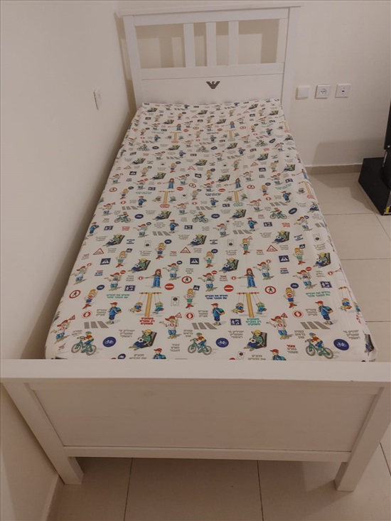 תמונה 2 ,מיטת יחיד לבנה + מזרן תואם למכירה בחולון ריהוט  מיטות