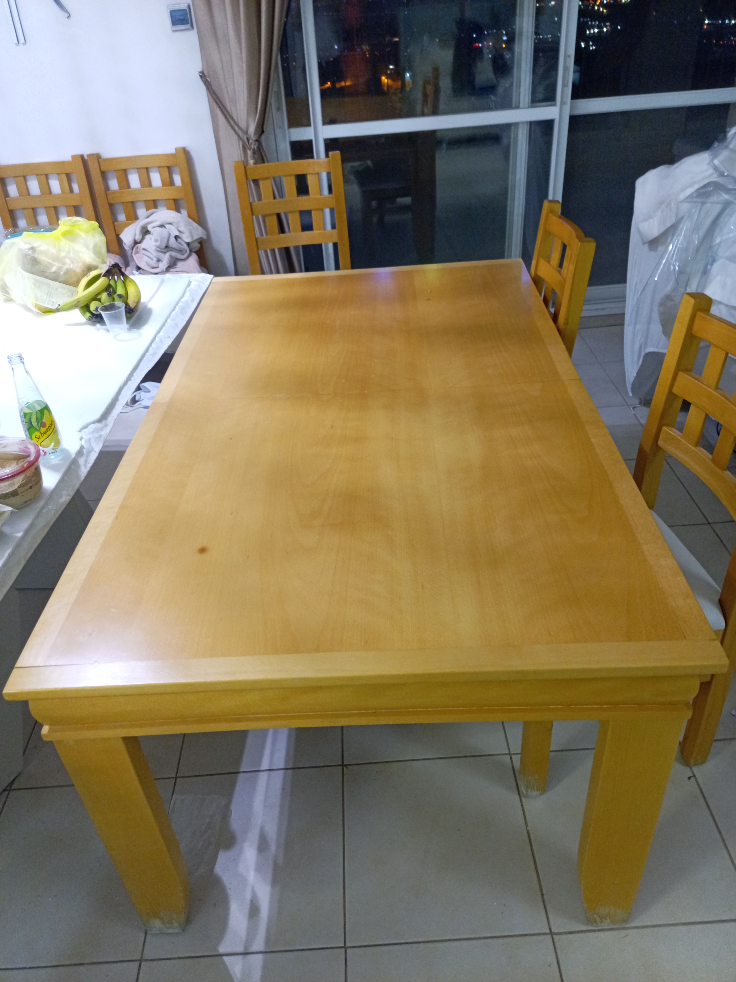 תמונה 4 ,שולחן פינת אוכל מעץ מלא  למכירה במעלה אדומים ריהוט  פינת אוכל