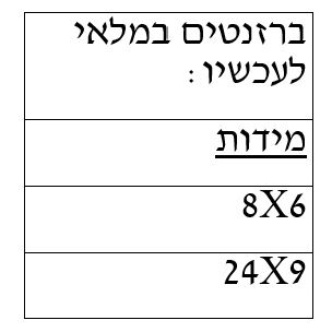 ברזנטים במלאי