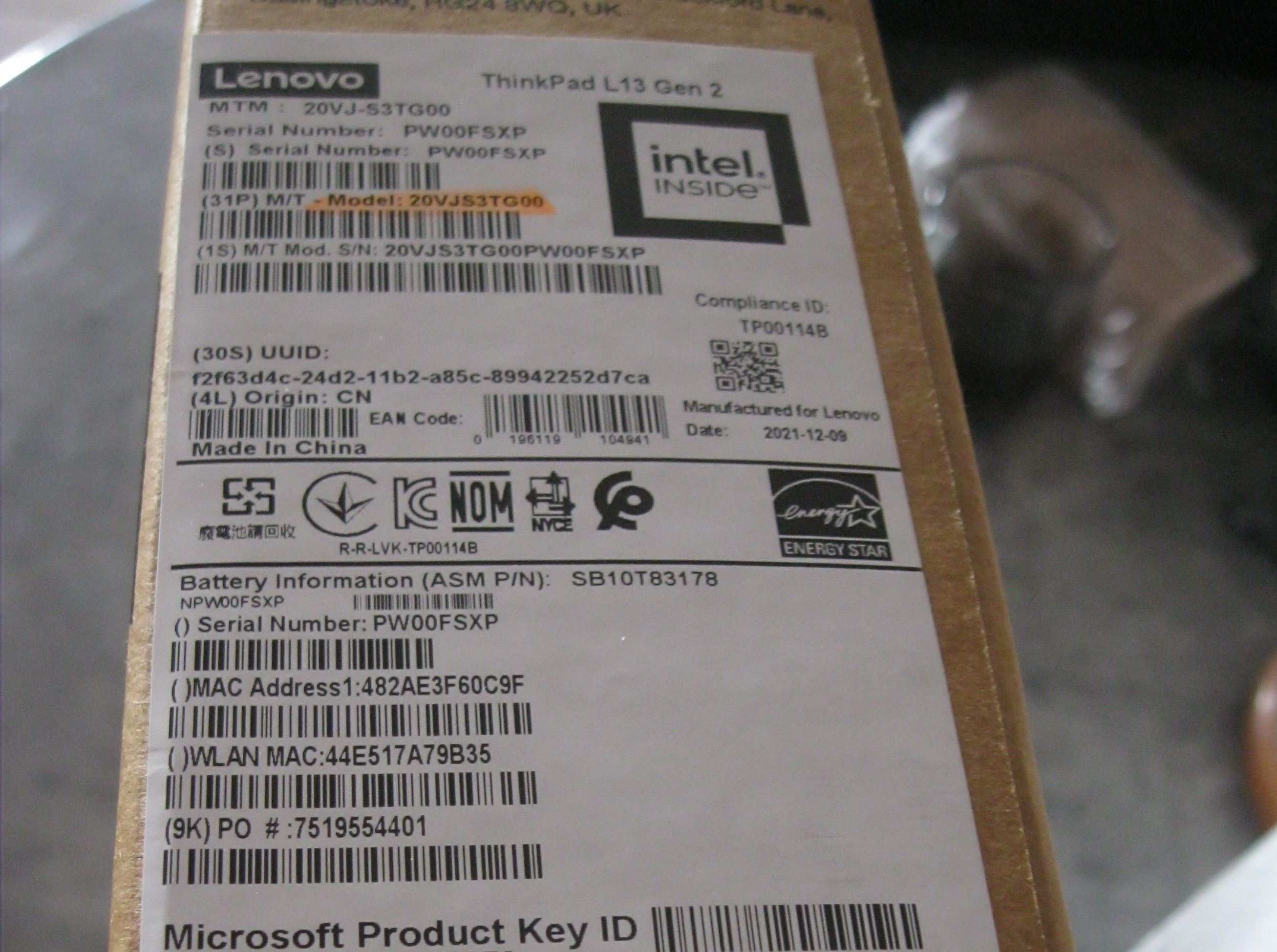 תמונה 3 ,lenovo thinkPad L13 gen 2 חדש למכירה בHolon מחשבים וציוד נלווה  מחשב נייד