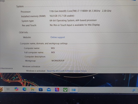 תמונה 8 ,MSI i7-11th,3080 RTX ,240hz למכירה בבאר יעקב מחשבים וציוד נלווה  מחשב נייד