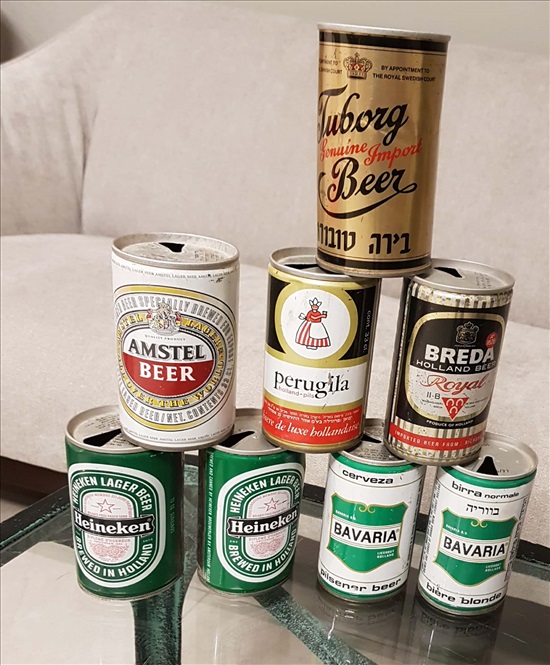 תמונה 1 ,אוסף 8 פחיות בירה משנות ה 70. למכירה ברמת השרון אספנות  אחר