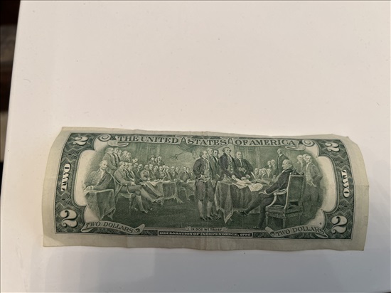 תמונה 2 ,שטר 2 דולר שנת 2009 חותמת ירוק למכירה בחיפה אספנות  מטבעות ושטרות