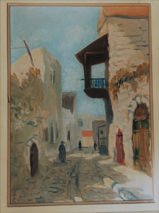 תמונה 1 , שמן על קרטון בצפת 1950 למכירה ברמת גן אומנות  ציורים