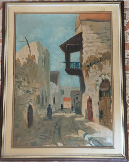 תמונה 2 , שמן על קרטון בצפת 1950 למכירה ברמת גן אומנות  ציורים