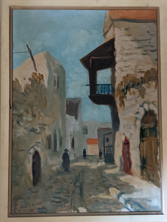 תמונה 3 , שמן על קרטון בצפת 1950 למכירה ברמת גן אומנות  ציורים