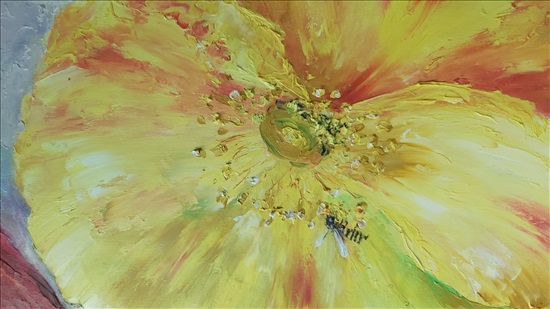 תמונה 3 ,ציור פרחי פרגים .שמן על קנבס למכירה בנתניה אומנות  ציור