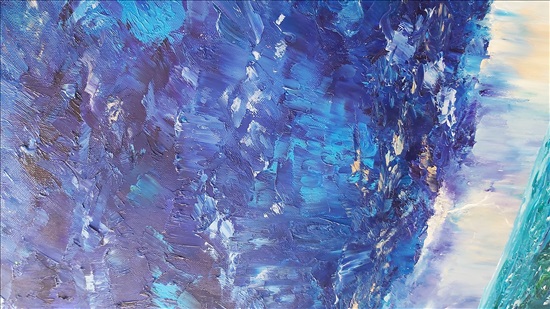 תמונה 3 ,גשם בים.ציור מקורי למכירה בנתניה אומנות  ציור