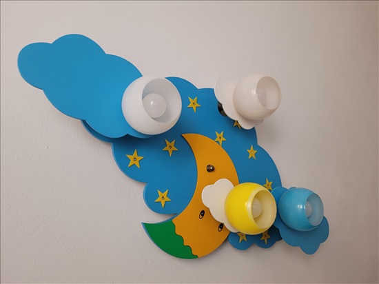 תמונה 2 ,מנורת לד תקרה עננים מעץ למכירה בבת ים ריהוט  ריהוט לחדרי ילדים