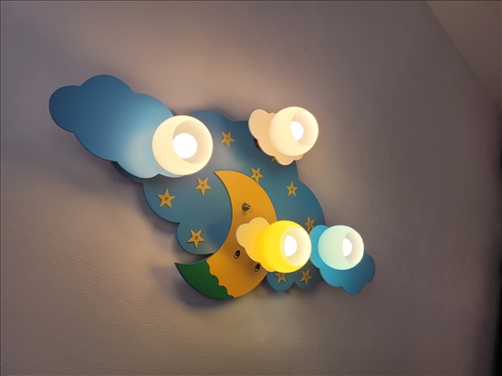 תמונה 3 ,מנורת לד תקרה עננים מעץ למכירה בבת ים ריהוט  ריהוט לחדרי ילדים