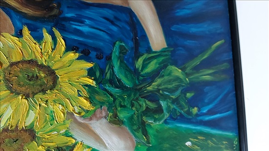 תמונה 3 ,ילדה עם פרחים למכירה בנתניה אומנות  ציור