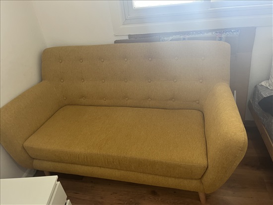 תמונה 2 ,ספה זוגית בצבע חרדל למכירה בתל אביב ריהוט  ספות
