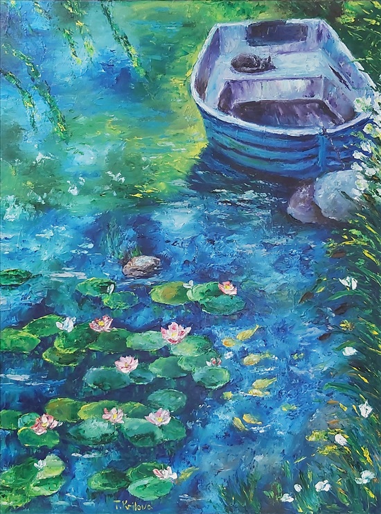 תמונה 1 ,ציור אגם.שמן על בד למכירה בנתניה אומנות  ציור