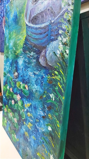 תמונה 4 ,ציור אגם.שמן על בד למכירה בנתניה אומנות  ציור