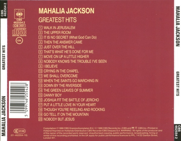תמונה 2 ,Mahalia Jackson Greatest HIts למכירה ברמת השרון אספנות  תקליטים ודיסקים