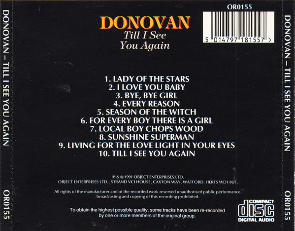 תמונה 2 ,Donovan Till I See You Again למכירה ברמת השרון אספנות  תקליטים ודיסקים