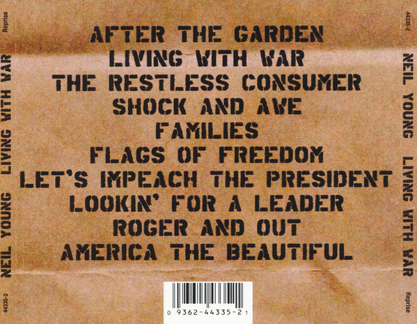 תמונה 2 ,Neil Young Living With War למכירה ברמת השרון אספנות  תקליטים ודיסקים