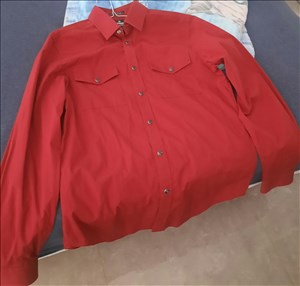 חולצה מכופתרת אלגנטית אדומה  