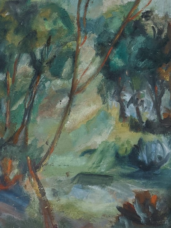 תמונה 3 ,ציור שמן ישן עצים למכירה ברמת גן אומנות  ציורים