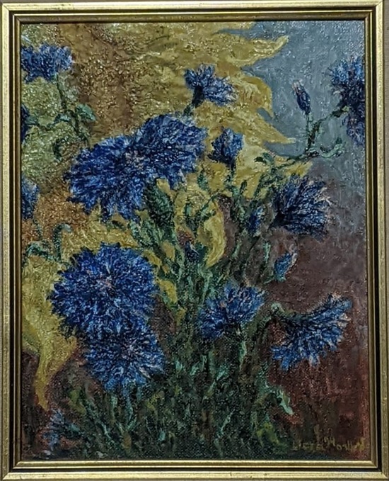 תמונה 2 ,ציור שמן על עץ ישן פרחים למכירה ברמת גן אומנות  ציור