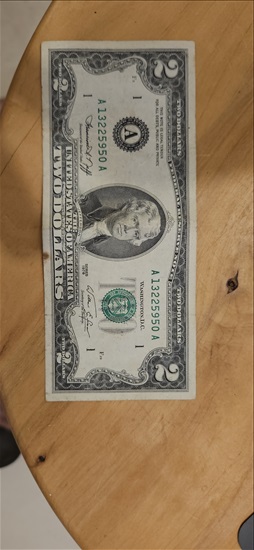 תמונה 1 ,שטר של שני דולר למכירה בקיסריה אספנות  מטבעות ושטרות