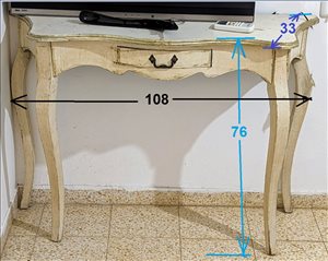 שולחן קונסולת מגירה אחת מעץ 