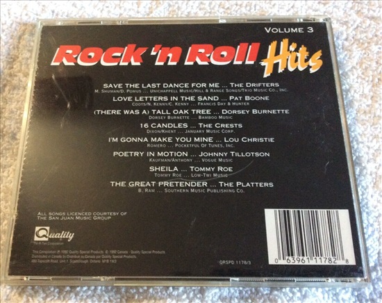 תמונה 2 ,Rock 'n Roll Hits Vol 3 למכירה ברמת השרון אספנות  תקליטים ודיסקים