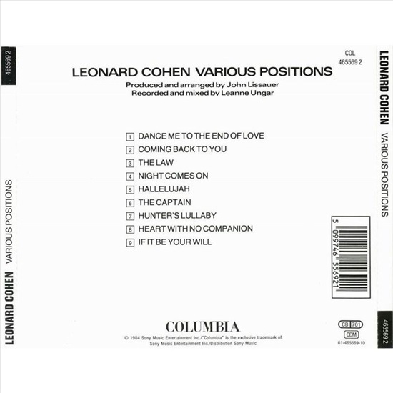 תמונה 2 ,Leonardo Cohen Various Positio למכירה ברמת השרון אספנות  תקליטים ודיסקים