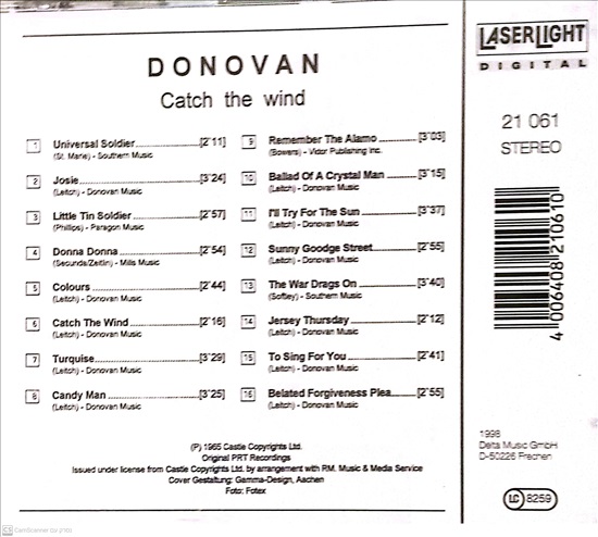 תמונה 2 ,Donovan Catch the Wind למכירה ברמת השרון אספנות  תקליטים ודיסקים