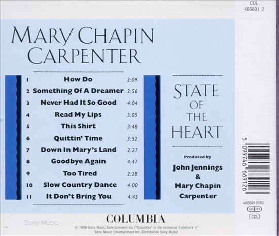 תמונה 2 ,Mary Chapin Carpenter State Of למכירה ברמת השרון אספנות  תקליטים ודיסקים