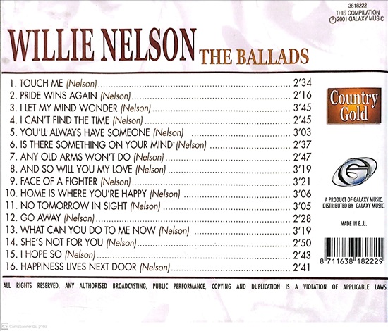 תמונה 2 ,Willie Nelson The Ballads למכירה ברמת השרון אספנות  תקליטים ודיסקים