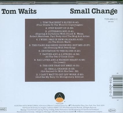 תמונה 2 ,Tom Waits Small Change למכירה ברמת השרון אספנות  תקליטים ודיסקים