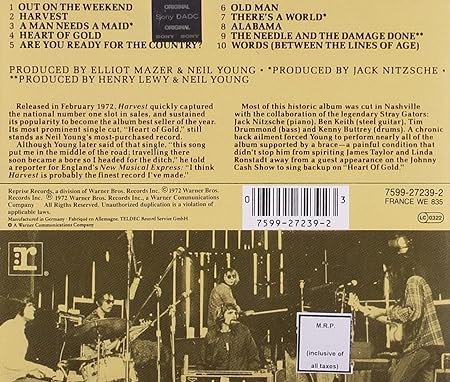 תמונה 2 ,Neil Young Harvest למכירה ברמת השרון אספנות  תקליטים ודיסקים